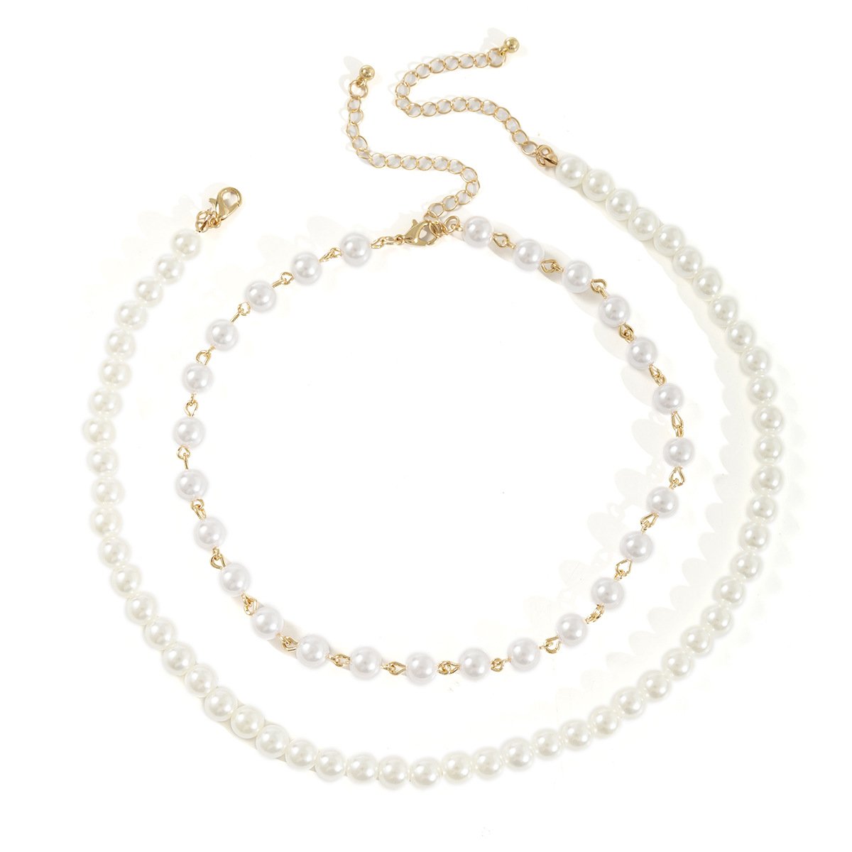 Jewelry Retro Versatile Imitation Pearl Stacked Clavicle Chain Stacked Temperament Double Layer Necklace