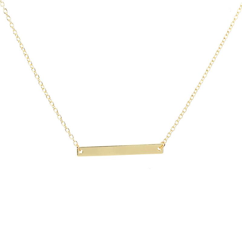 Fashionable small jewelry simple one word horizontal bar necklace