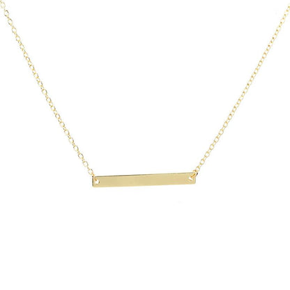 Fashionable small jewelry simple one word horizontal bar necklace
