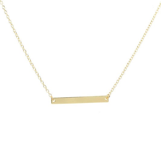Fashionable small jewelry simple one word horizontal bar necklace
