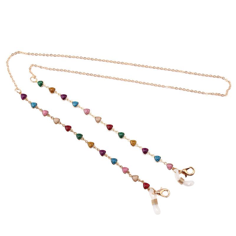 Mask hanging chain glasses chain love pendant mask chain peach heart metal glasses chain direct supply