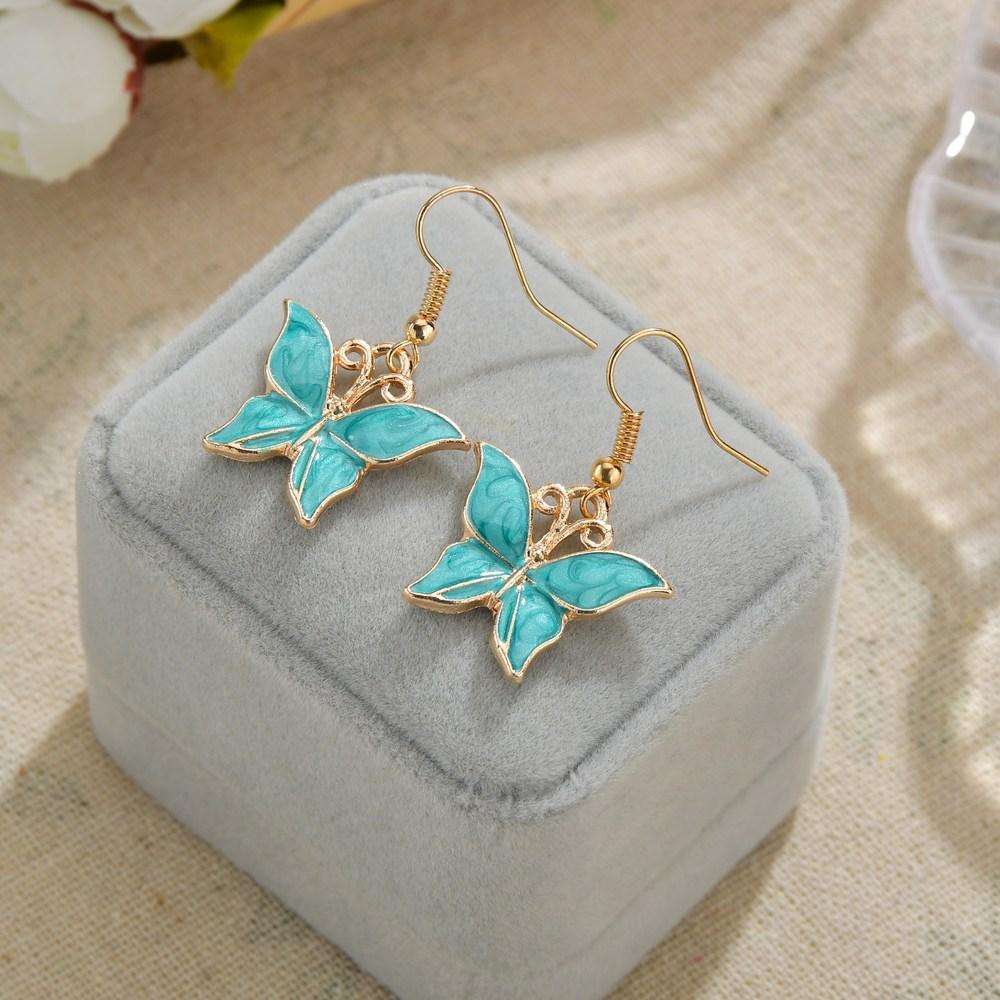 Jewelry Drip Oil Butterfly Earrings Female Retro Fashion Creative Earrings