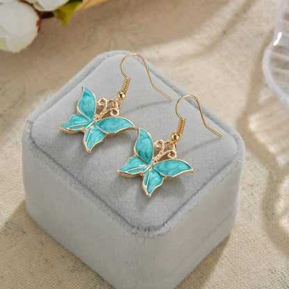 Jewelry Drip Oil Butterfly Earrings Female Retro Fashion Creative Earrings