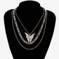 Fashion all-match necklace trend personality multi-layer chain with diamond big butterfly pendant necklace neck chain