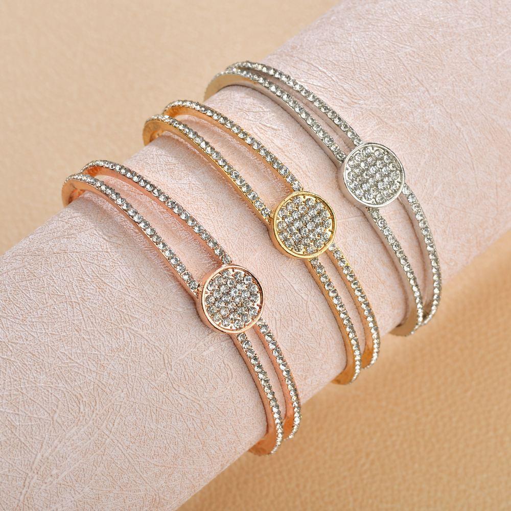 Accessories Trendy Geometric Round Bracelet Rhinestone Bracelet Jewelry