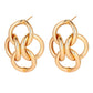 Hip-hop fashion chain hoop earrings exaggerated geometric metal stud earrings for women