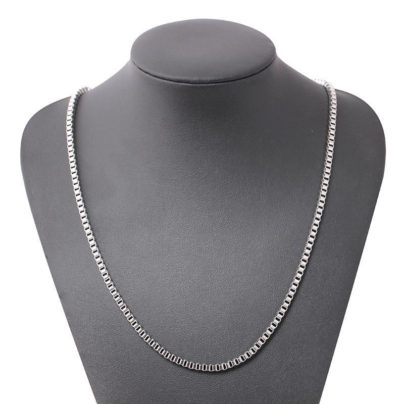 eaby fashion stainless steel box chain necklace hipster simple fashion titanium steel necklace jewelry