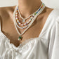 Jewelry creative mix and match multi-variety mushroom butterfly necklace set beaded imitation pearl letter necklace