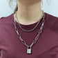 Necklace Retro Punk Exaggerated Thick Chain Necklace Women's Multilayer Hip Hop Lock Necklace Sweater Chain