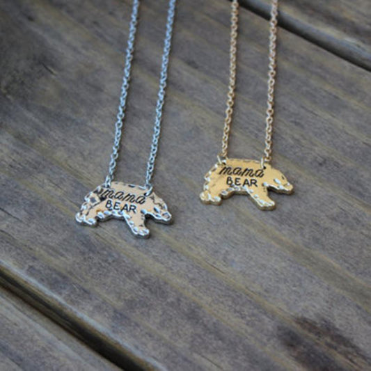 Jewelry mother's day gift, simple fashion mamabear mother bear necklace explosion style
