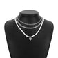 N1273 Street Shot Personality Necklace Pearl Heart Stacked Necklace Retro Small Fashion Necklace