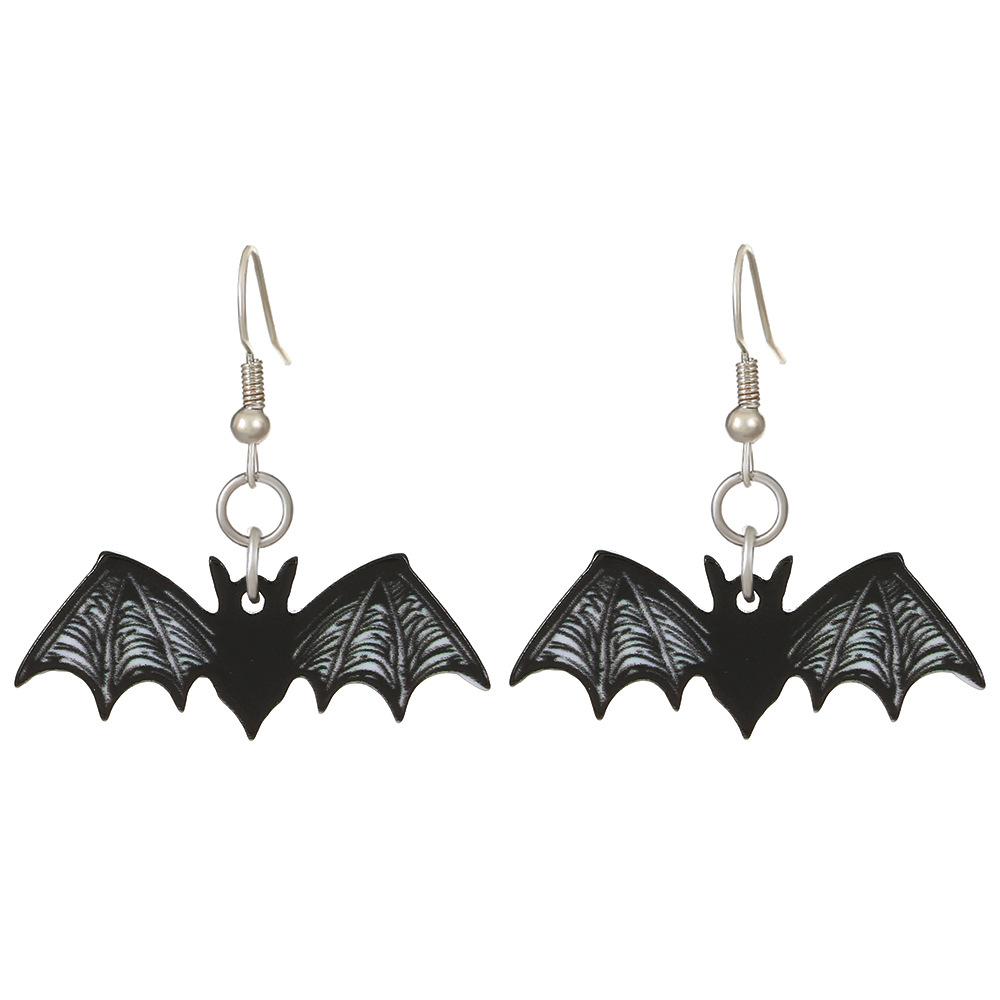 Halloween earrings ins dark funny skull earrings fashion creative skull hand bat earrings female