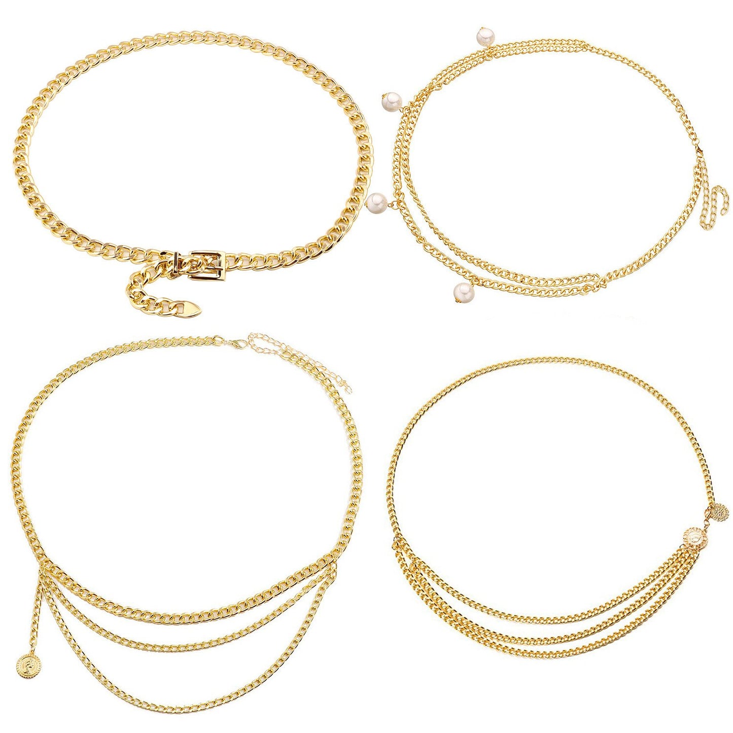 Waist Chain Combination Gold Variety Fashion Pendant Geometric Accessories Matching Dress Body Chain