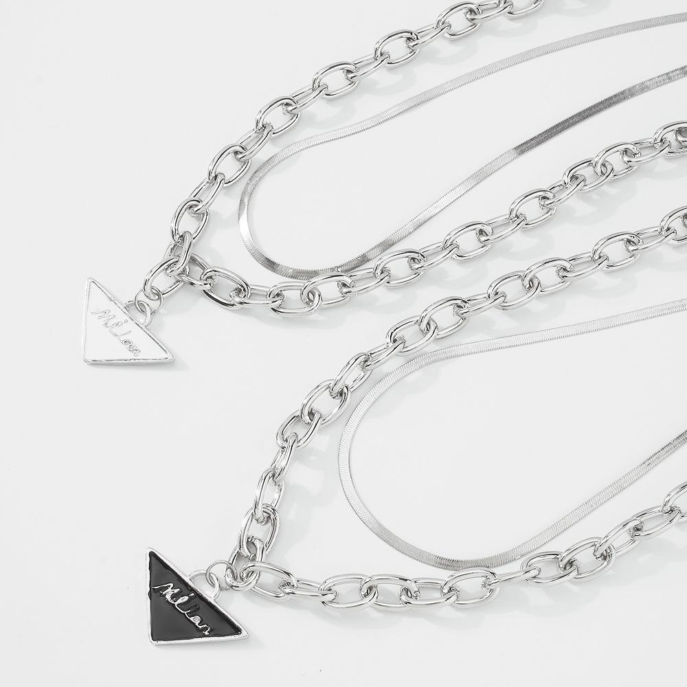 N9315 Jewelry Exaggerated Personality Street Shot Fashion Necklace Metal Texture Drip Oil Necklace Female