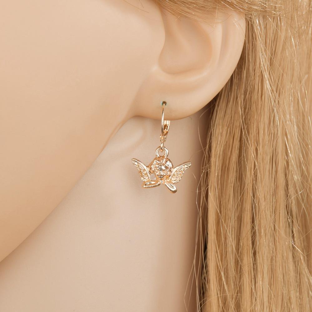 Jewelry Cupid earrings alloy angel earrings smallhoop earrings