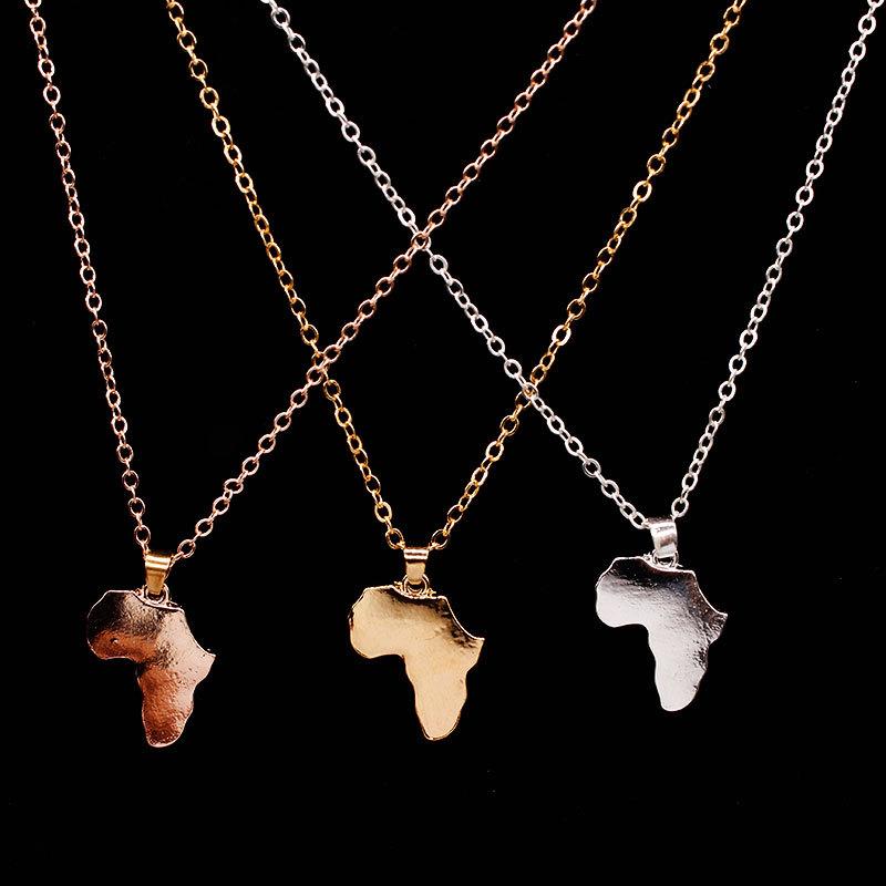 Fashion creative African map shape necklace trendy all-match pendant pendant