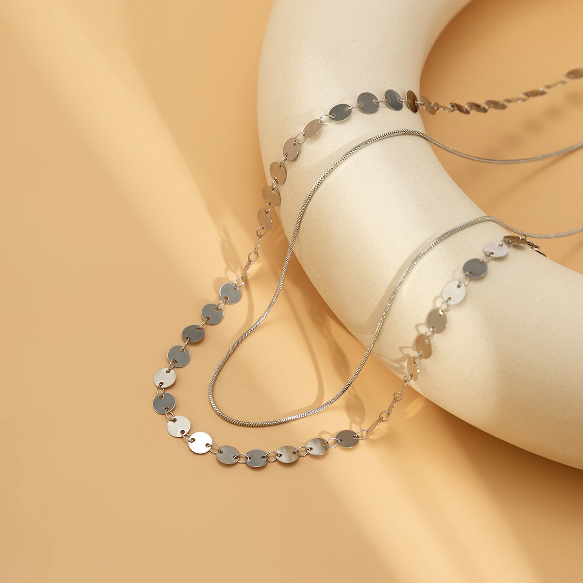 Jewelry Temperament Fashion Sequin Snake Bone Chain Double Waist Chain Simple Geometric Chain Body Chain Female