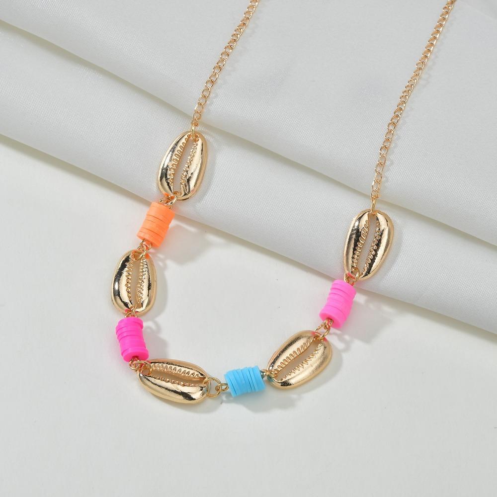 Bohemian Alloy Shell Necklace Fashion Polymer Clavicle Chain Necklace Ladies Jewelry