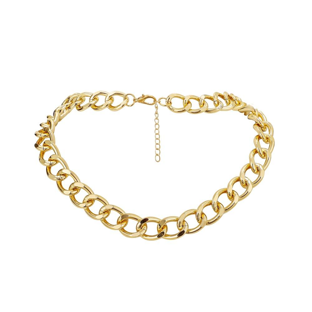 Jewelry fashion punk personality single-layer aluminum chain simple exaggerated hip-hop big thick choker necklace