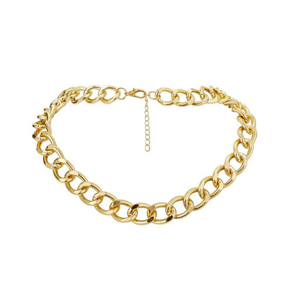 Jewelry fashion punk personality single-layer aluminum chain simple exaggerated hip-hop big thick choker necklace