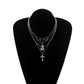 Jewelry Geometric Square Butterfly Cross Pendant Necklace Ladies Exaggerated Multilayer Love Necklace