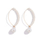 Jewelry Temperament Cold Water Drop Imitation Pearl Earrings Versatile Geometric Metal Earhook Earrings Women