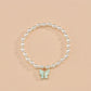 Fashion Plate Alloy Butterfly Pendant Bracelet Simple Imitation Pearl Bracelet Hand Decoration