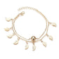 Foot decoration summer cool beach style double-chain tassel small leaf foot decoration double-layer anklet