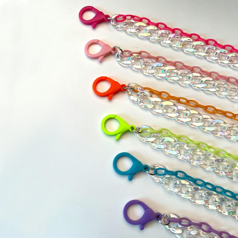 Ins street super hot candy color translucent magic color acrylic double-layer pants chain trendy ornaments