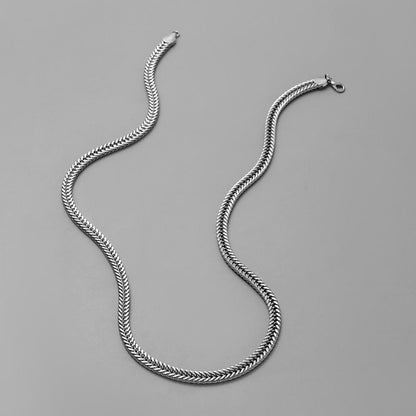 Jewelry niche design sense men's wide-brimmed foxtail chain single chain necklace