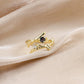 Ins simple light luxury design irregular ladies ring thorns zircon opening copper micro-inlaid zircon ring