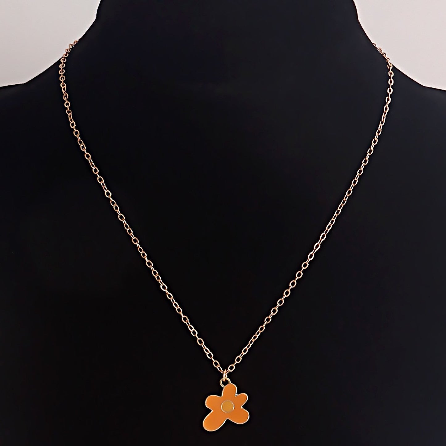 Jewelry Simple Drip Oil Color Flower Pendant Necklace Women's Single Layer Simple Necklace Niche Design