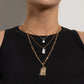 Jewelry trend multi-layer love diamond pearl alloy pendant fashion personality short sweater chain