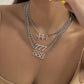 Simple and indifferent metal chain letter pendant hip-hop punk necklace female all-match niche clavicle chain