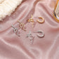 Retro snake set earrings cold fashion three-piece earrings net red ins snake ear clip