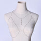 Sexy Exaggerated Beach Casual Body Clothing Chain Necklace Flash Diamond Pendant Tassel Necklace Chest Chain