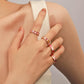 Ins simple cute flower love ring fashion fun smiley face ring metal index finger ring female