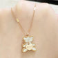 Titanium Steel Love Necklace Female White Fritillaria Beating Heart Bear Clavicle Chain Jewelry