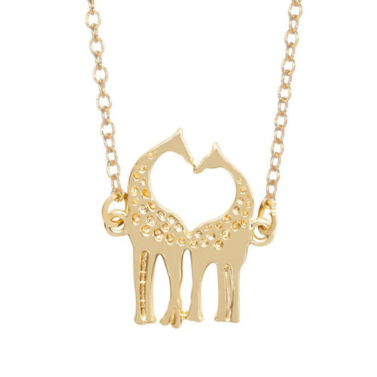 Explosive heart deer animal necklace direct supply