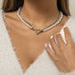 Jewelry Temperament Cold Imitation Pearl Beaded Necklace Simple Versatile Metal Chain Necklace Female