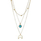 Fashion Moon Pendant Necklace Vintage Multilayer Chain Clavicle Chain Necklace Ladies Accessories