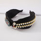 F3761 Jewelry Fashion Fabric Palace Full Diamond Headband Imitation Pearl Retro Heavy Industry Hair Accessories Female