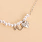 Jewelry fashion love imitation pearl beaded necklace female hot girl ins high sense choker