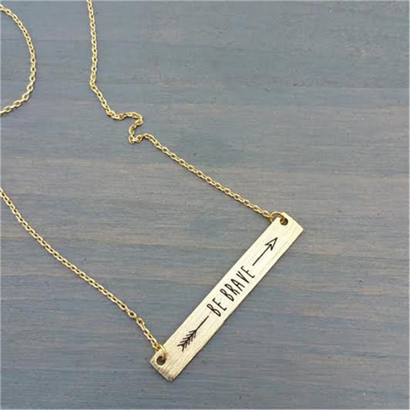 Explosive strip lettering necklace bebrave hand-smeared inspirational women's necklace