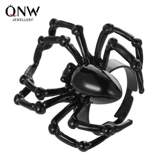 Simulation spider ring Halloween props ring ghost festival spoof tricky toy gothic jewelry