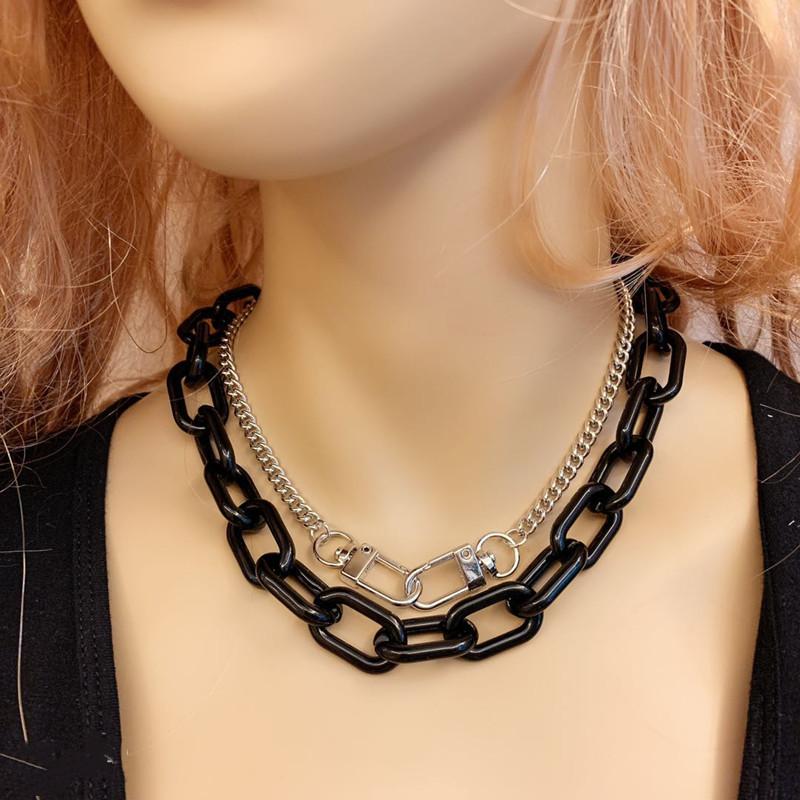 Jewelry Personality Tassel Adjustable Two-piece Set Item Decoration Hip Hop Trendy Keychain Exaggerated Chain Necklace