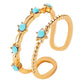Double-layer hollow ring simple diamond opening adjustable ring female personality u-shaped index finger ring