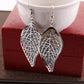 Gold Leaf Women's Earrings Hollow Double Layer Creative Earrings Alloy Ear Jewelry Trendy Night
