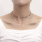Jewelry y2k colorful transparent crystal beads love double-layer necklace female collarbone chain cold necklace