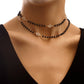 Jewelry Simple Double Layer Black Rhinestone White Zircon Necklace Necklace Female Trendy Cool Temperament Necklace